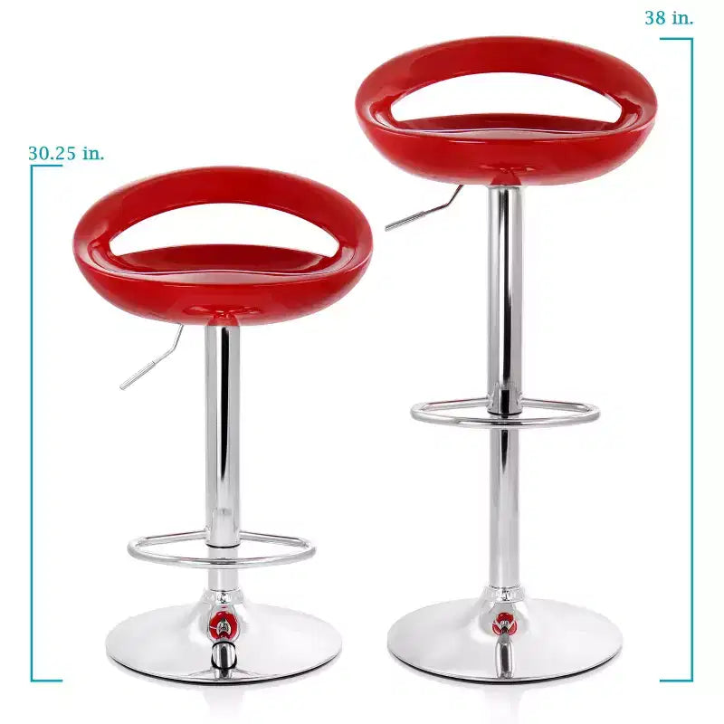 Elama 2 Piece Retro Adjustable Bar Stool with Chrome Base