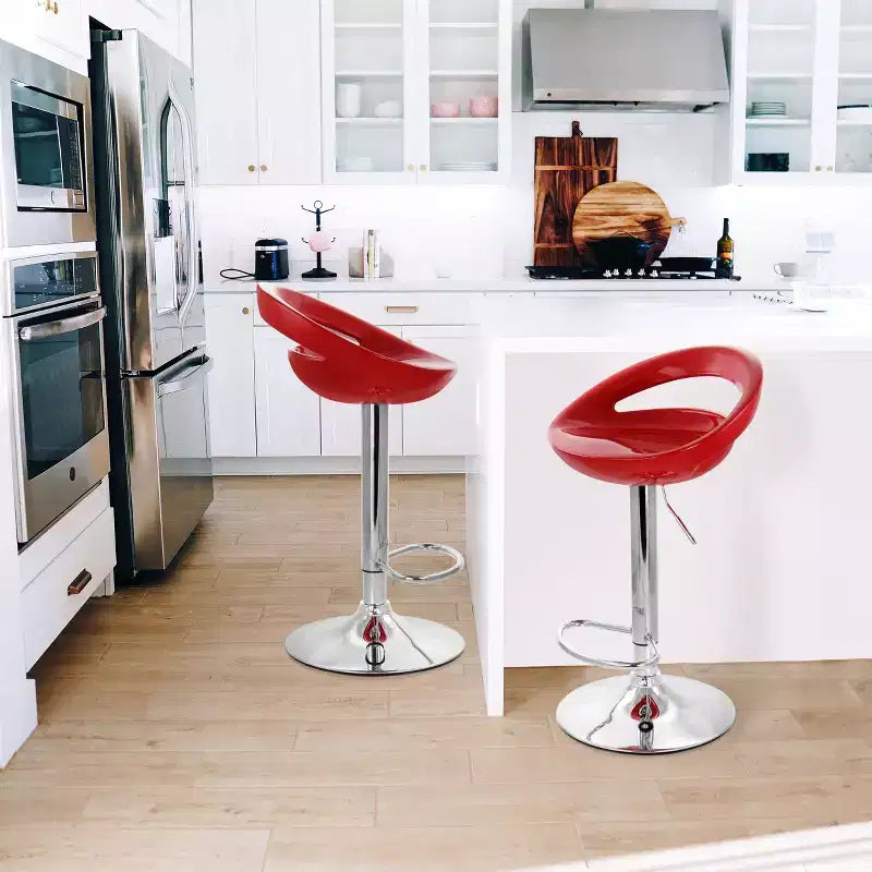 Elama 2 Piece Retro Adjustable Bar Stool with Chrome Base