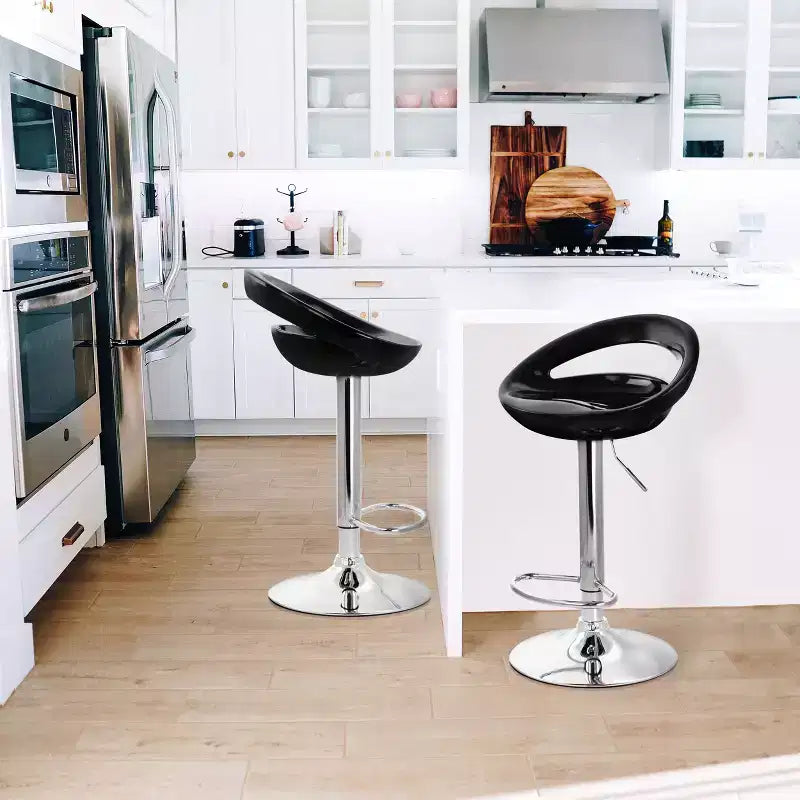 Elama 2 Piece Retro Adjustable Bar Stool with Chrome Base