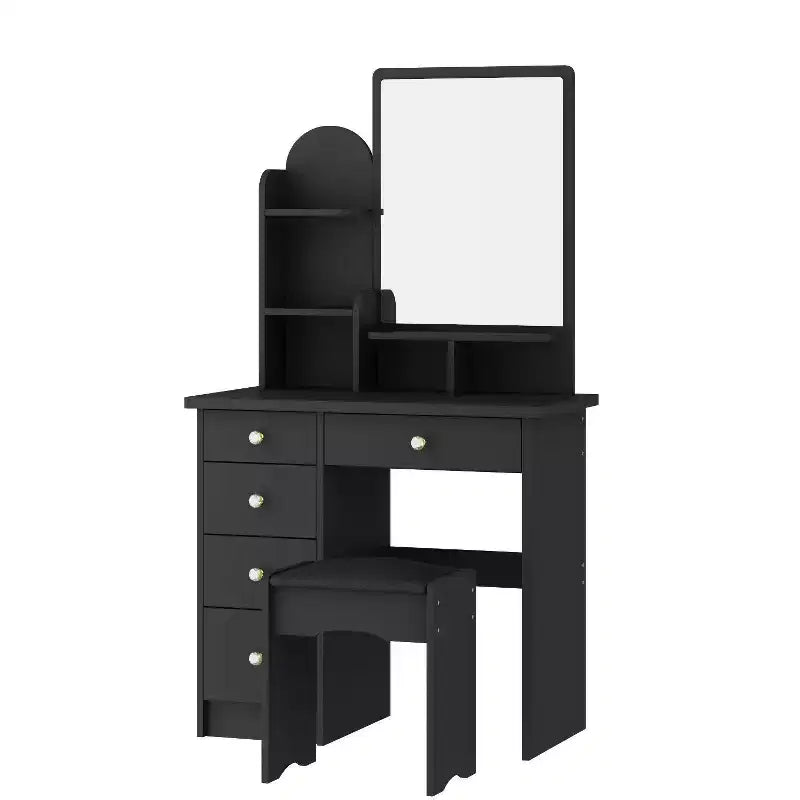 Famapy 31.5''W Dressing Desk Makeup Vanity Set with Stool and Mirror Led Light Bedroom Accent