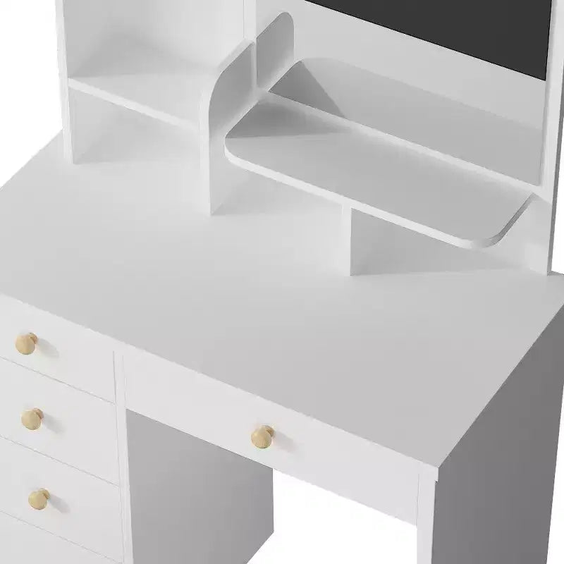 Famapy 31.5''W Dressing Desk Makeup Vanity Set with Stool and Mirror Led Light Bedroom Accent