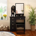 Famapy 31.5''W Dressing Desk Makeup Vanity Set with Stool and Mirror Led Light Bedroom Accent