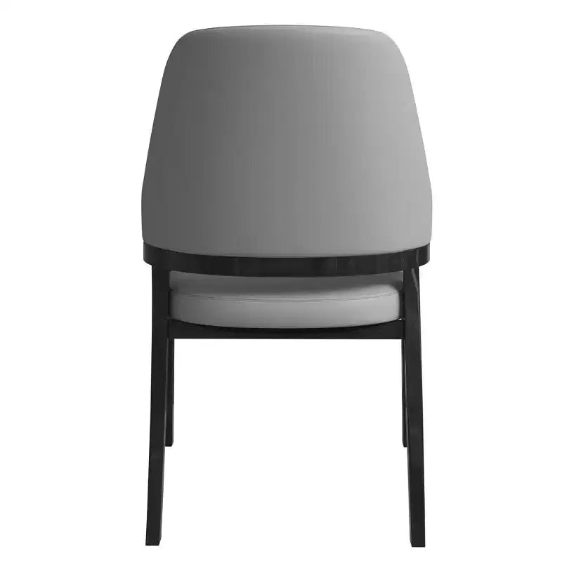 LeisureMod Ethora Modern Dining Chair U-Shaped Curved Open Back, Upholstered Leather Seat with Durable Rubberwood Legs, Dining & Kitchen Seating