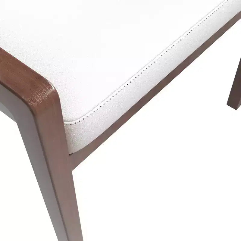LeisureMod Ethora Modern Dining Chair U-Shaped Curved Open Back, Upholstered Leather Seat with Durable Rubberwood Legs, Dining & Kitchen Seating