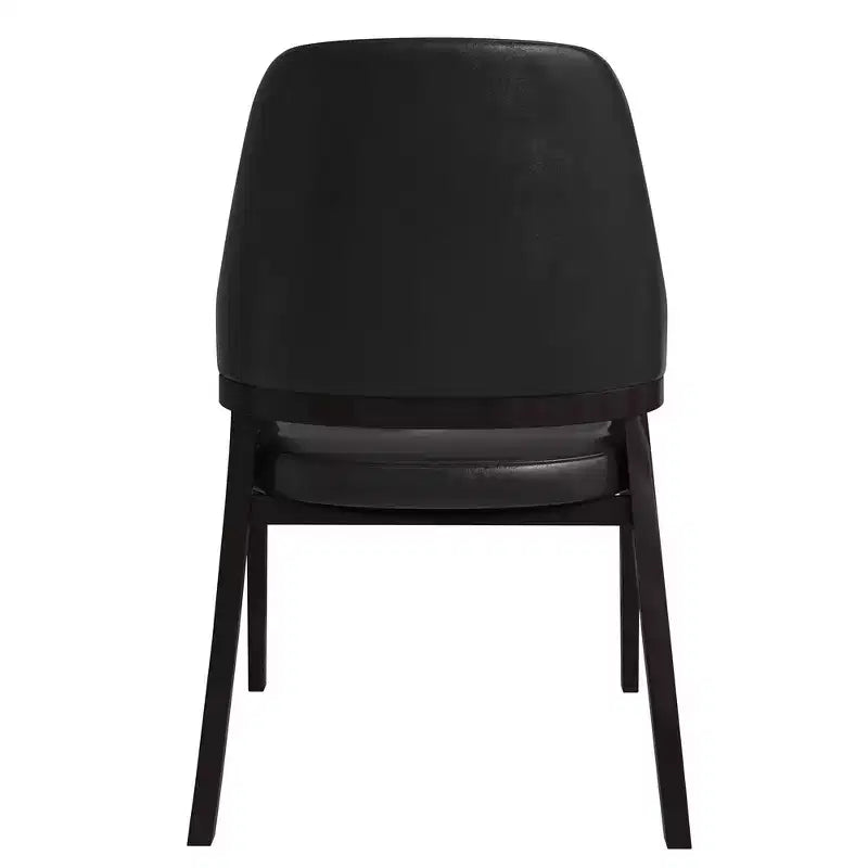 LeisureMod Ethora Modern Dining Chair U-Shaped Curved Open Back, Upholstered Leather Seat with Durable Rubberwood Legs, Dining & Kitchen Seating