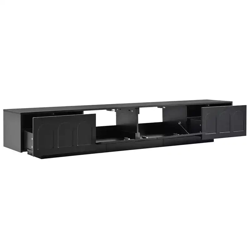 Modern TV Stand for TVs up to 95, Entertainment Center With Fluted Glass Doors, Media Console Table for Living Room Bedroom