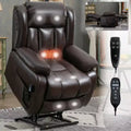 Medium Size Faux Leather/Leather Power Lift Recliner Chair with 8-Point Vibration Massage and Lumbar Heating, 4Q-ModernLuxe