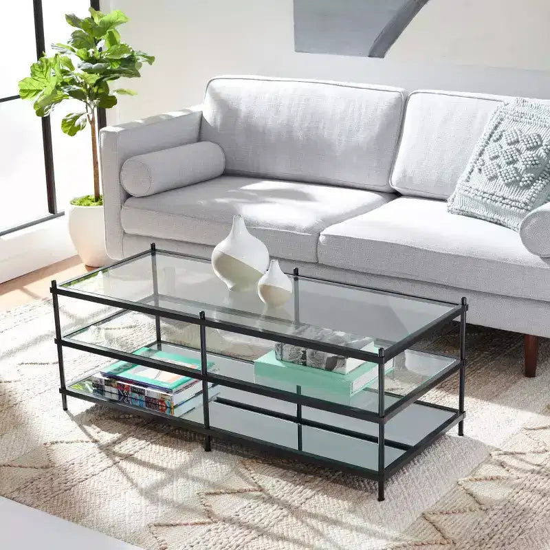 Cathal Glass And Mirror Coffee Table - Safavieh