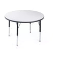 Bintiva Round Activity Table 36'' Diameter with Black Spray Edge and Adjustable Steel Legs Durable Classroom and Preschool Furniture