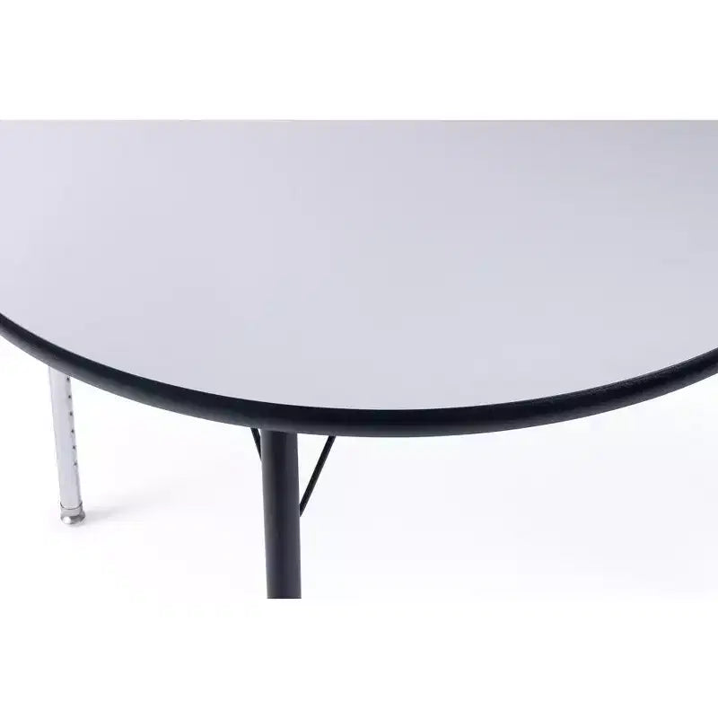 Bintiva Round Activity Table 36'' Diameter with Black Spray Edge and Adjustable Steel Legs Durable Classroom and Preschool Furniture