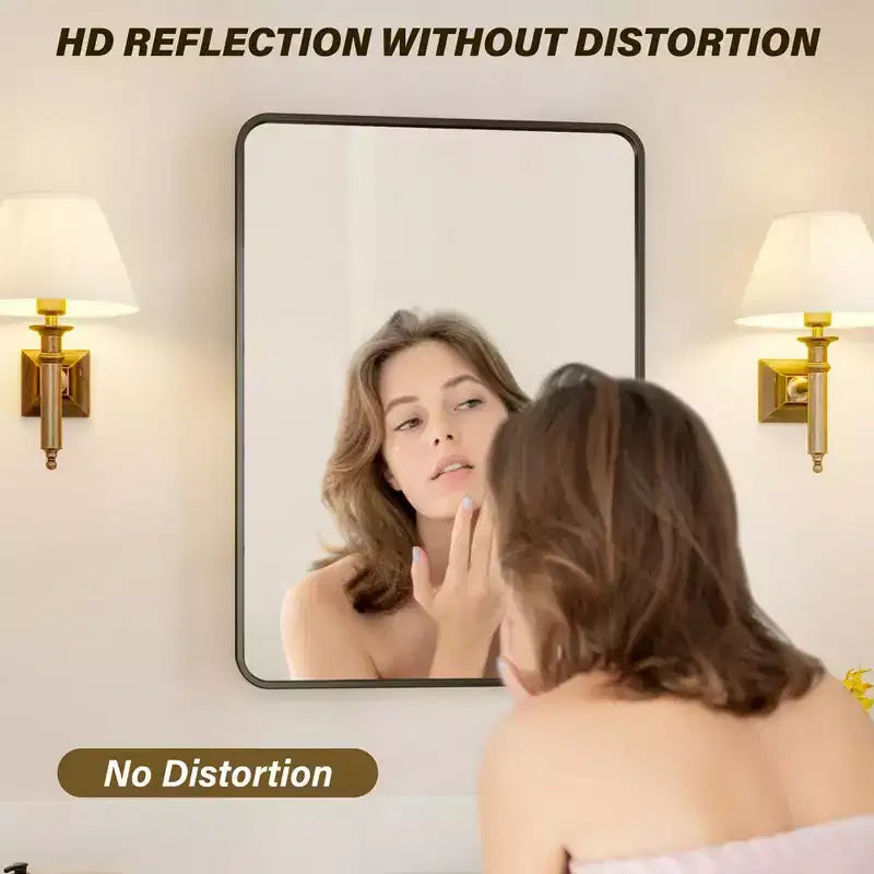 Bathroom Mirror, Black Wall Mirror, Rectangle Mirror for Wall, Black Mirror for Bathroom or Bedroom