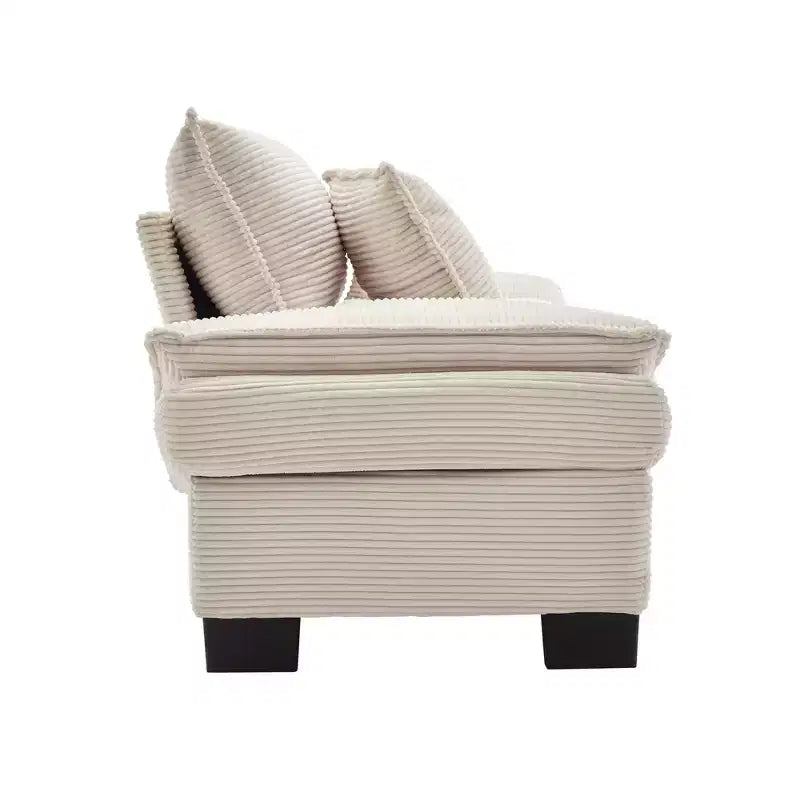 84W Loveseat Sofa with Pillows, Comfy Corduroy Upholstered Deep Seat Sofa Couch 4B - ModernLuxe