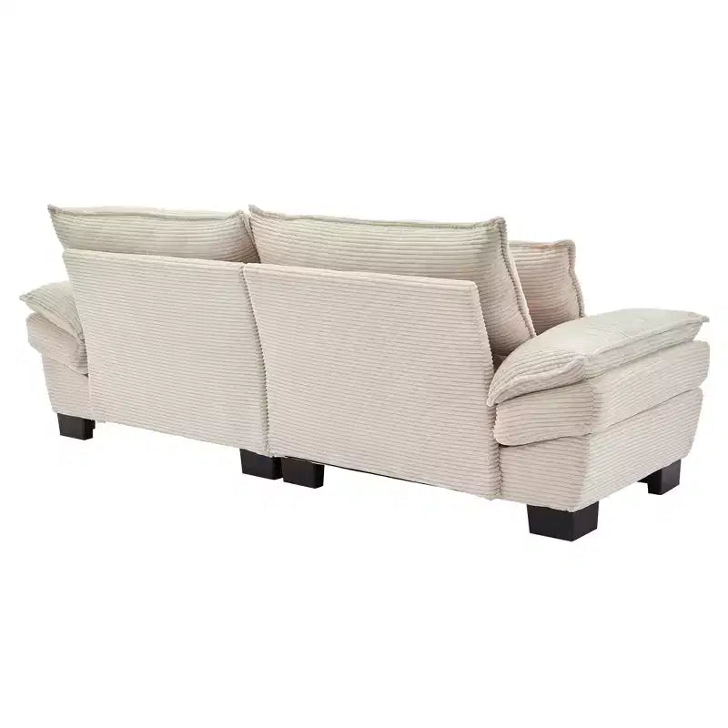 84W Loveseat Sofa with Pillows, Comfy Corduroy Upholstered Deep Seat Sofa Couch 4B - ModernLuxe