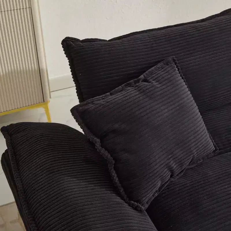 84W Loveseat Sofa with Pillows, Comfy Corduroy Upholstered Deep Seat Sofa Couch 4B - ModernLuxe
