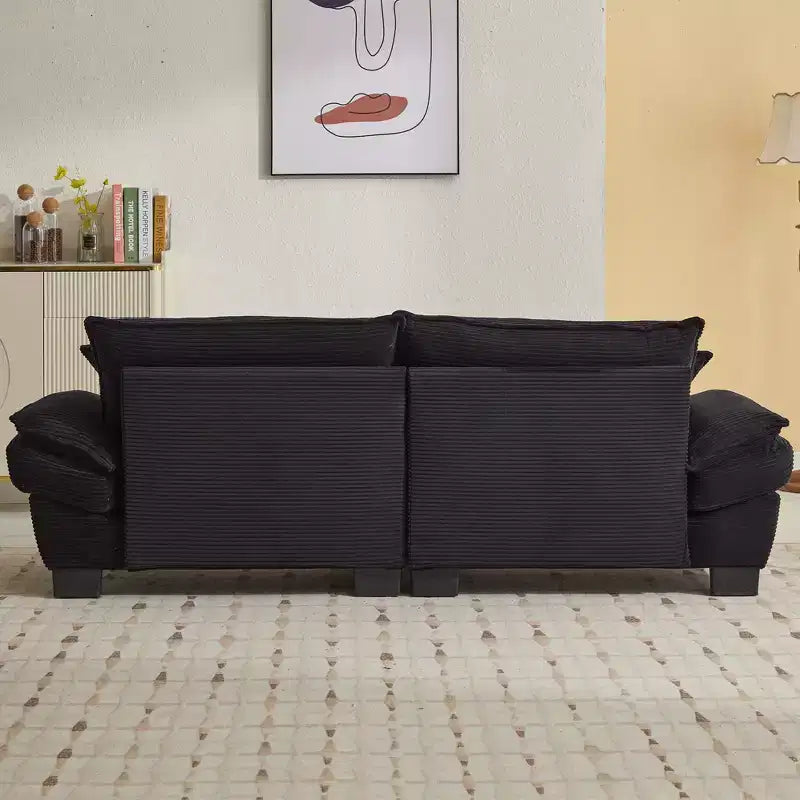 84W Loveseat Sofa with Pillows, Comfy Corduroy Upholstered Deep Seat Sofa Couch 4B - ModernLuxe