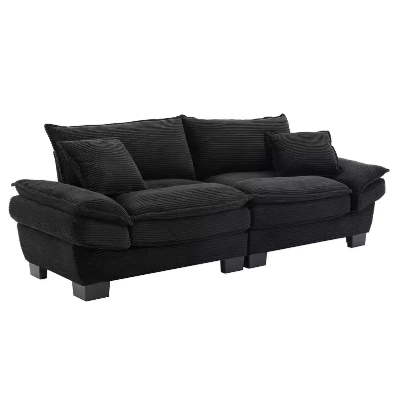 84W Loveseat Sofa with Pillows, Comfy Corduroy Upholstered Deep Seat Sofa Couch 4B - ModernLuxe