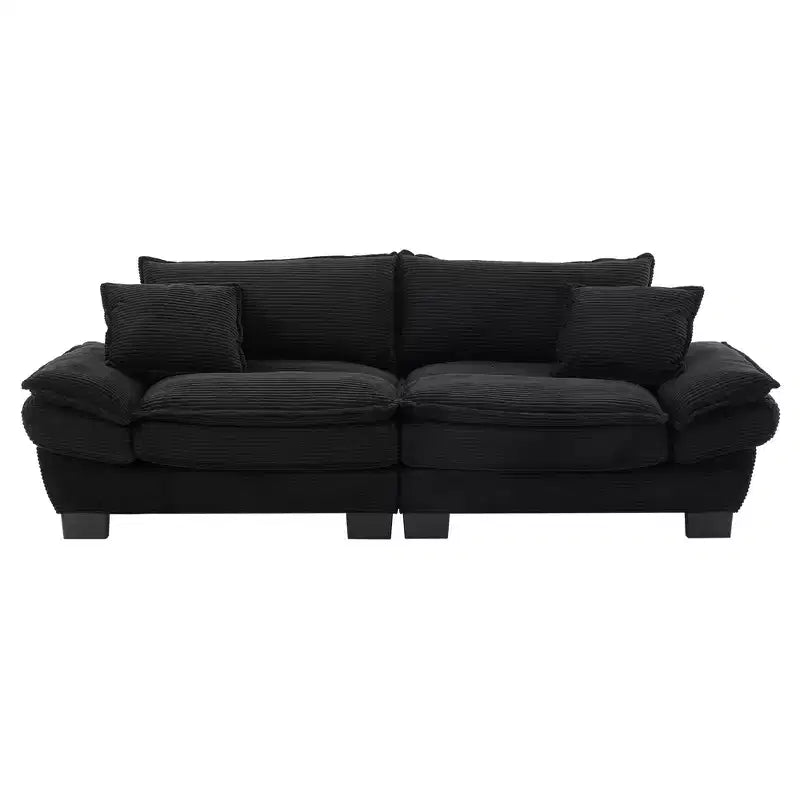 84W Loveseat Sofa with Pillows, Comfy Corduroy Upholstered Deep Seat Sofa Couch 4B - ModernLuxe