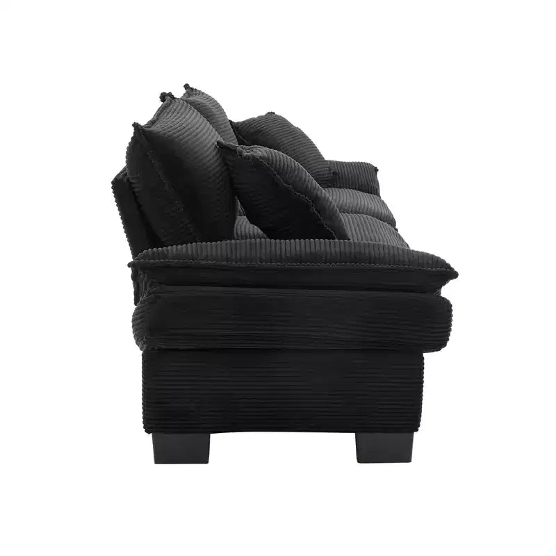 84W Loveseat Sofa with Pillows, Comfy Corduroy Upholstered Deep Seat Sofa Couch 4B - ModernLuxe