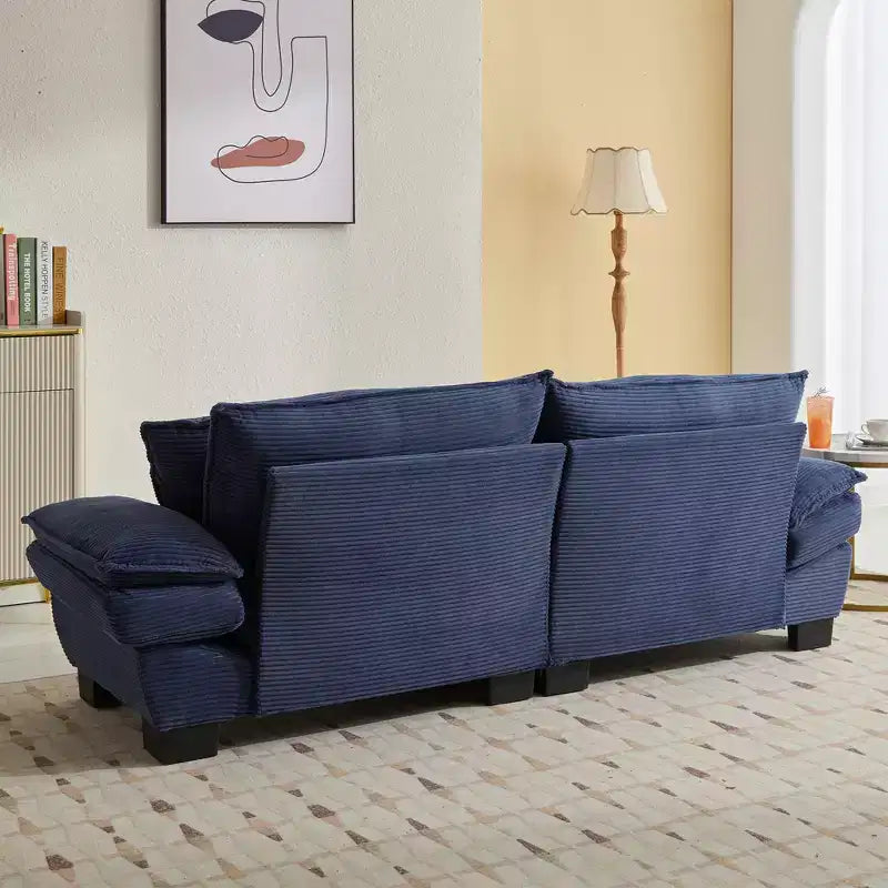 84W Loveseat Sofa with Pillows, Comfy Corduroy Upholstered Deep Seat Sofa Couch 4B - ModernLuxe