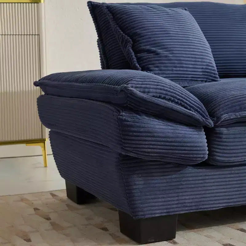 84W Loveseat Sofa with Pillows, Comfy Corduroy Upholstered Deep Seat Sofa Couch 4B - ModernLuxe