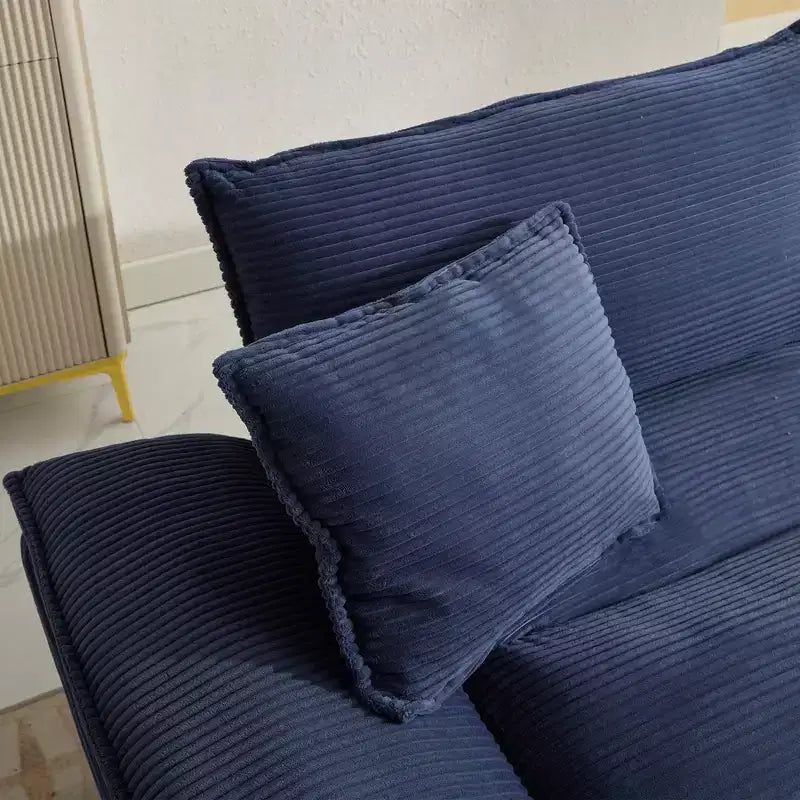 84W Loveseat Sofa with Pillows, Comfy Corduroy Upholstered Deep Seat Sofa Couch 4B - ModernLuxe