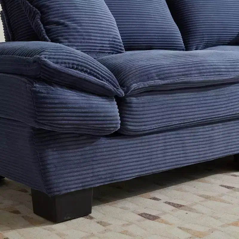 84W Loveseat Sofa with Pillows, Comfy Corduroy Upholstered Deep Seat Sofa Couch 4B - ModernLuxe