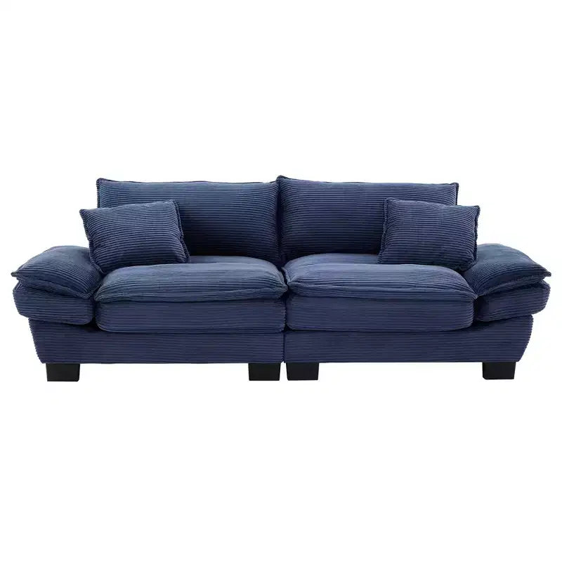 84W Loveseat Sofa with Pillows, Comfy Corduroy Upholstered Deep Seat Sofa Couch 4B - ModernLuxe