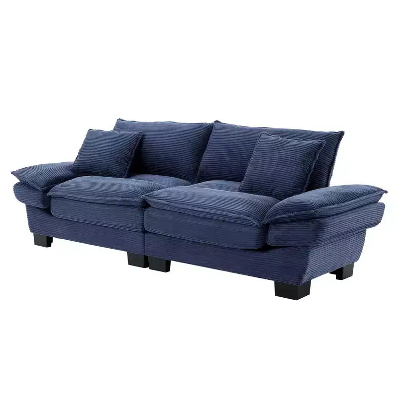 84W Loveseat Sofa with Pillows, Comfy Corduroy Upholstered Deep Seat Sofa Couch 4B - ModernLuxe