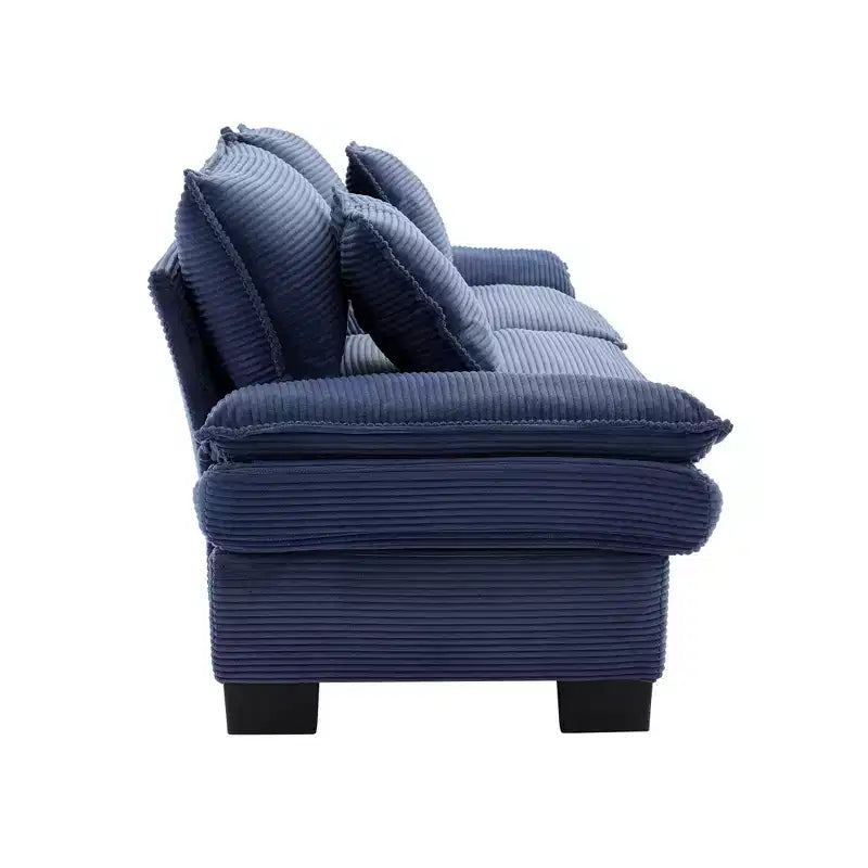 84W Loveseat Sofa with Pillows, Comfy Corduroy Upholstered Deep Seat Sofa Couch 4B - ModernLuxe