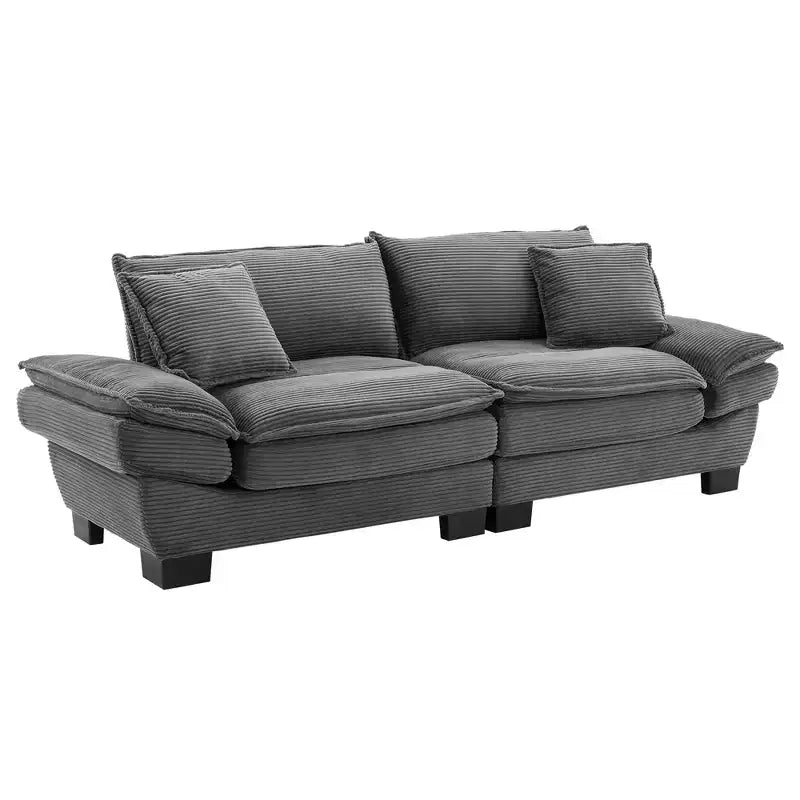 84W Loveseat Sofa with Pillows, Comfy Corduroy Upholstered Deep Seat Sofa Couch 4B - ModernLuxe