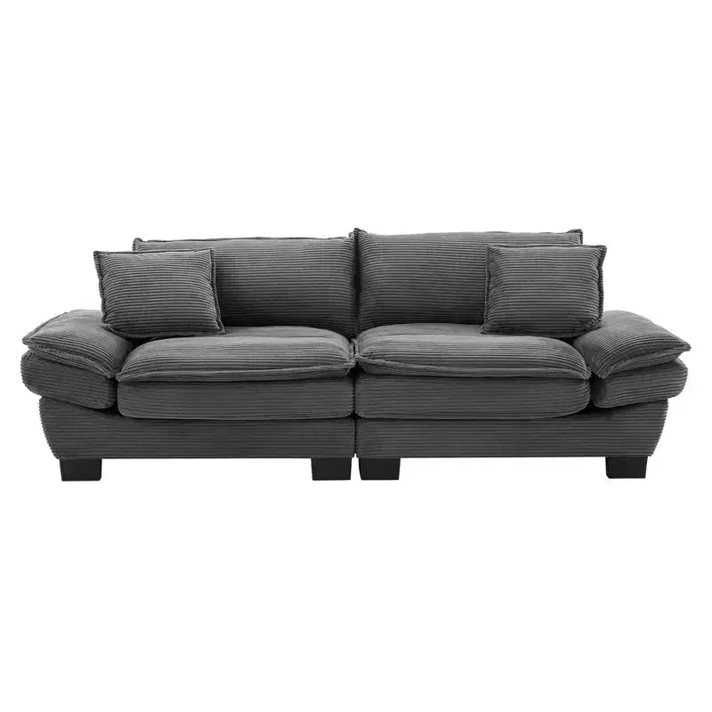 84W Loveseat Sofa with Pillows, Comfy Corduroy Upholstered Deep Seat Sofa Couch 4B - ModernLuxe