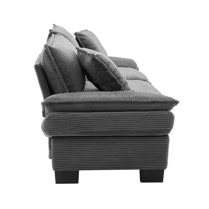 84W Loveseat Sofa with Pillows, Comfy Corduroy Upholstered Deep Seat Sofa Couch 4B - ModernLuxe