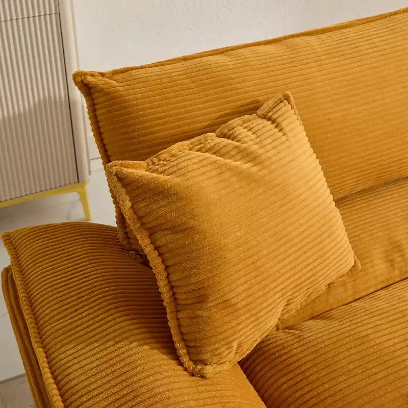 84W Loveseat Sofa with Pillows, Comfy Corduroy Upholstered Deep Seat Sofa Couch 4B - ModernLuxe