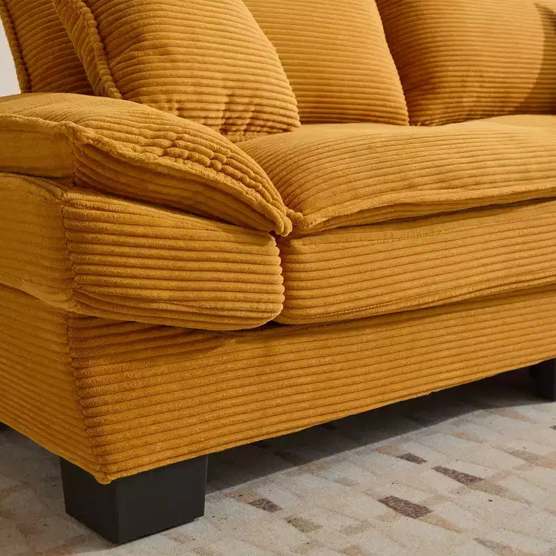 84W Loveseat Sofa with Pillows, Comfy Corduroy Upholstered Deep Seat Sofa Couch 4B - ModernLuxe