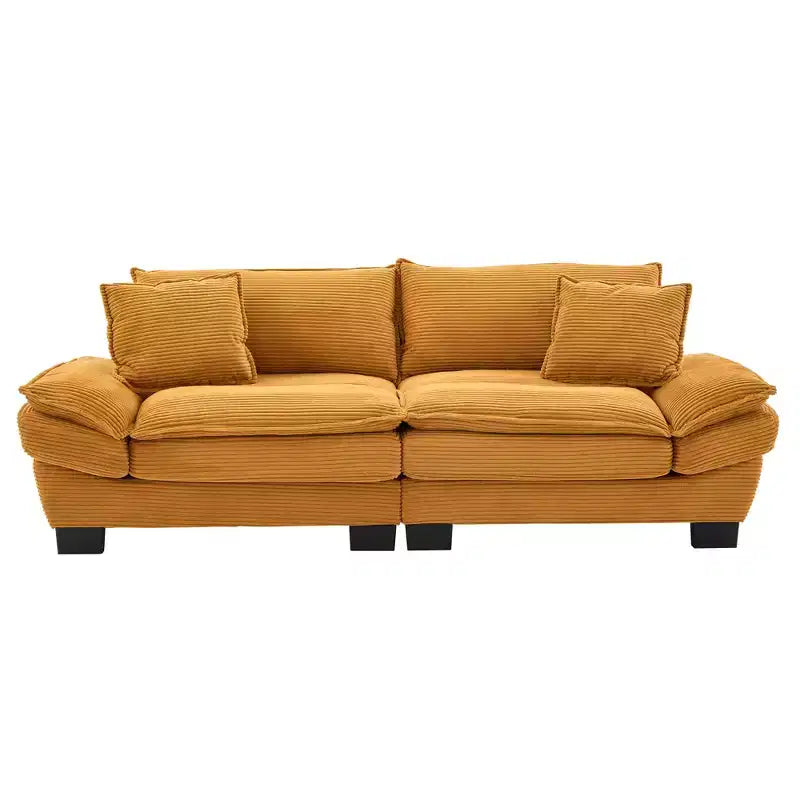 84W Loveseat Sofa with Pillows, Comfy Corduroy Upholstered Deep Seat Sofa Couch 4B - ModernLuxe