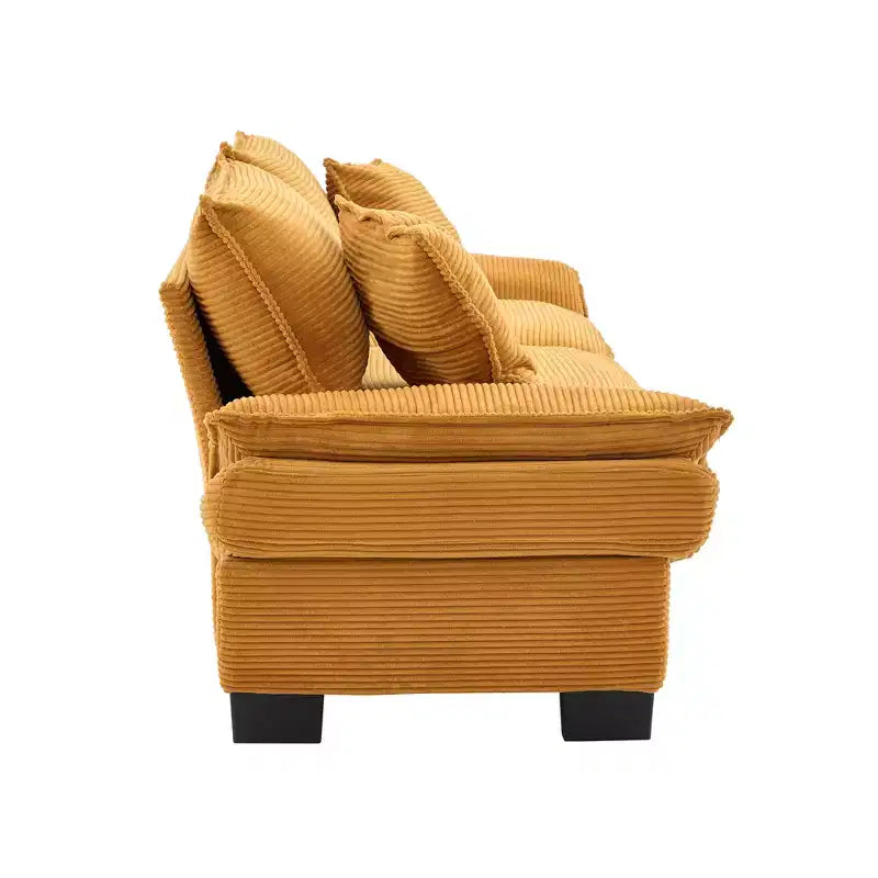 84W Loveseat Sofa with Pillows, Comfy Corduroy Upholstered Deep Seat Sofa Couch 4B - ModernLuxe