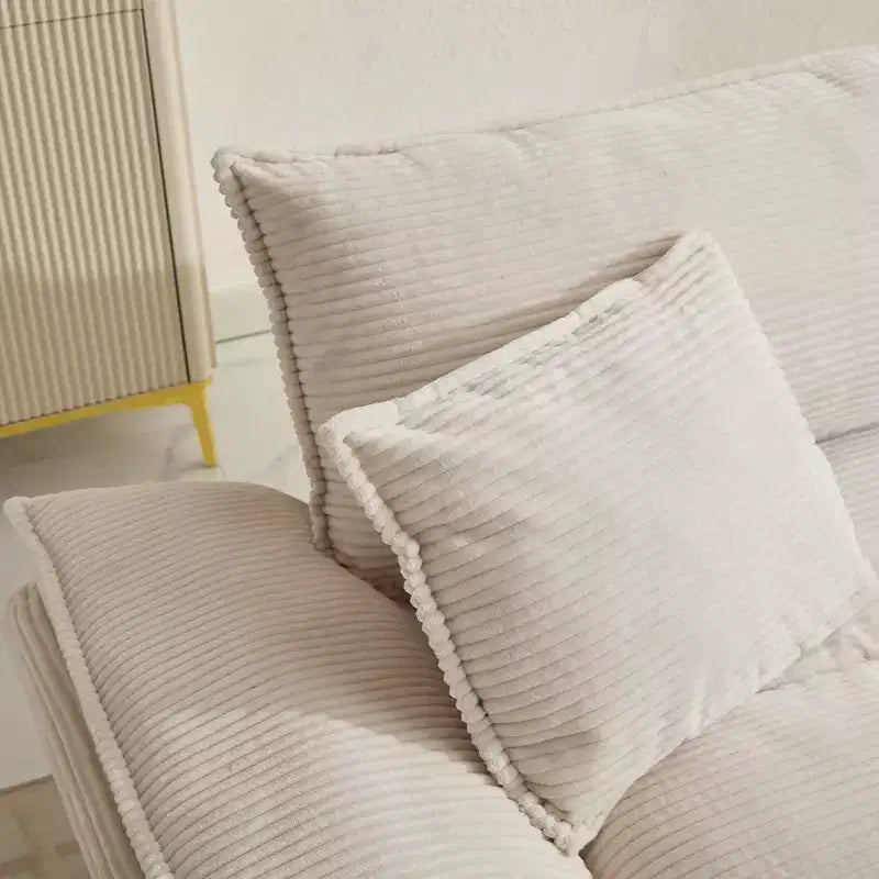 84W Loveseat Sofa with Pillows, Comfy Corduroy Upholstered Deep Seat Sofa Couch 4B - ModernLuxe